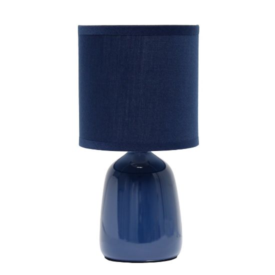 Picture of Simple Designs Thimble Base Table Lamp, 10-1/16inH, Navy/Navy