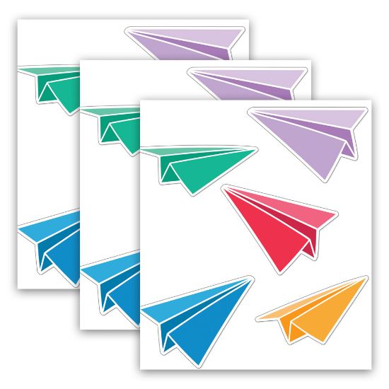 Picture of Carson Dellosa Education Cut-Outs, Happy Place Paper Airplanes, 36 Cut-Outs Per Pack, Set Of 3 Packs