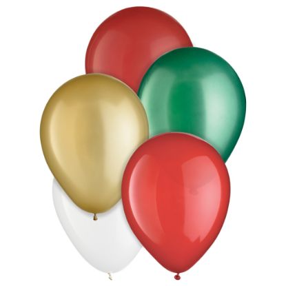 Picture of Amscan Traditional Christmas Latex Balloon Assortment, 12in, Assorted, Pack Of 45 Balloons