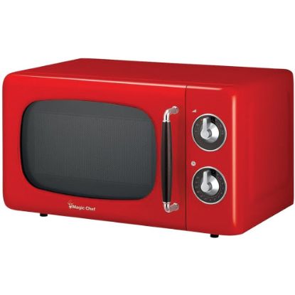 Picture of Magic Chef MCD770CR .7 Cubic -ft 700-Watt Retro Microwave (Red) - Single - 0.7 ft� Capacity - Microwave - 7 Power Levels - 700 W Microwave Power - FuseMetal, Plastic - Countertop - Red