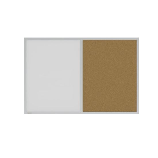 Picture of Ghent Non-Magnetic Whiteboard Corkboard Combo, 24in x 36in, White, Natural Aluminum Frame