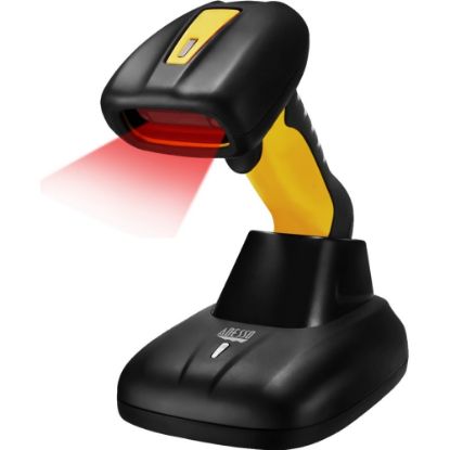 Picture of Adesso NuScan 4100B Bluetooth Antimicrobial Waterproof CCD Barcode Scanner - Wireless Connectivity - 200 scan/s - 12in Scan Distance - 1D - LED - CCD - Bluetooth - USB - Yellow, Black - IP67 - Industrial, Hospitality, Warehouse, Library, Retail