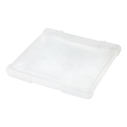 Picture of IRIS Slim Portable Project Cases, 14-1/3in x 14-1/4in x 1-5/8in, Clear, Pack Of 10 Cases