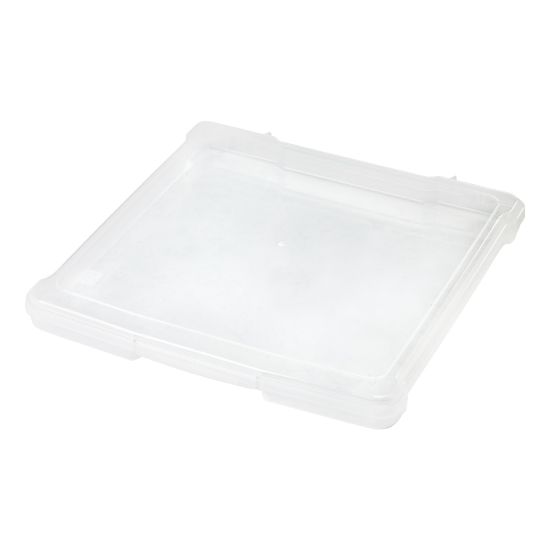 Picture of IRIS Slim Portable Project Cases, 14-1/3in x 14-1/4in x 1-5/8in, Clear, Pack Of 10 Cases