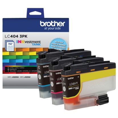 Picture of Brother LC4043PKS INKvestment Cyan, Magenta, Yellow Ink Tanks, Pack Of 3