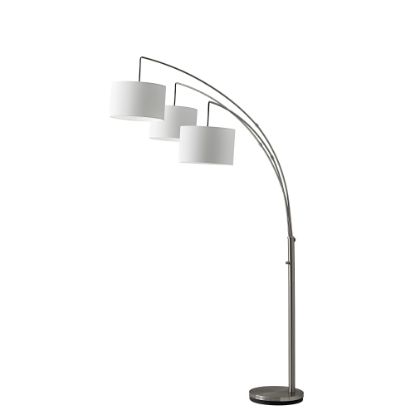 Picture of Adesso Trinity Arc Floor Lamp, 74inH, White Shade/Brushed Steel Base