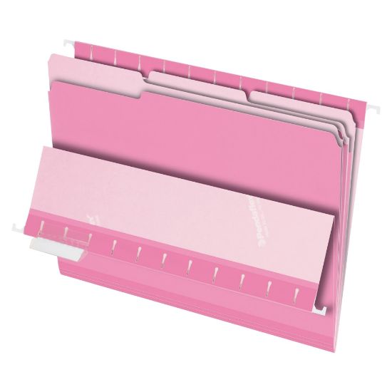 Picture of Interior File Folders, Letter Size, 1/3 Cut, Pink, Box Of 100