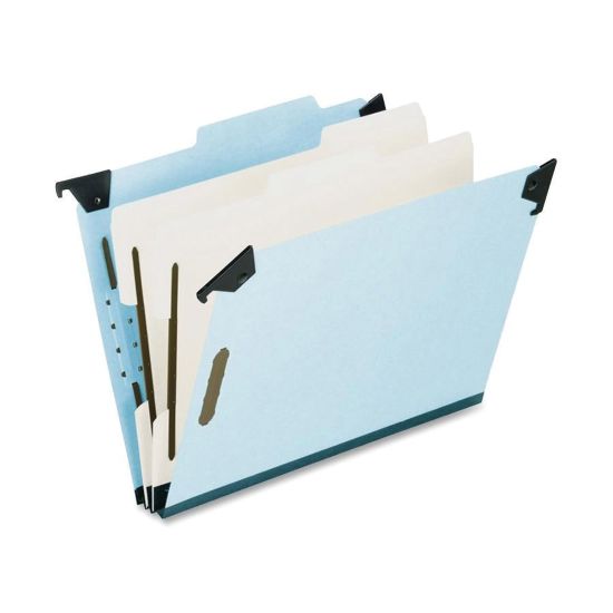 Picture of Pendaflex Hanging Classification Folders, 2 Dividers, 6 Partitions, Letter Size, Blue, Box Of 10