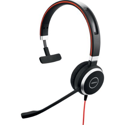 Picture of Jabra Evolve 40 Mono Headset - Mono - Mini-phone (3.5mm) - Wired - Over-the-head - Monaural - Circumaural