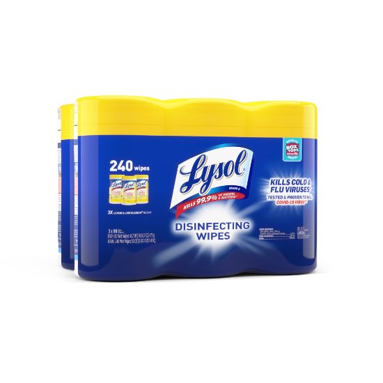 Picture of Lysol Disinfecting Wipes, Lemon Lime Blossom Scent, 80 Wipes Per Canister, Carton Of 6 Canisters