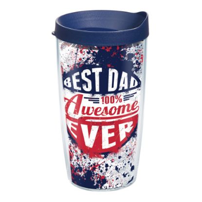 Picture of Tervis Best Dad Ever Tumbler With Lid, Splatter Design, 16 Oz, Clear