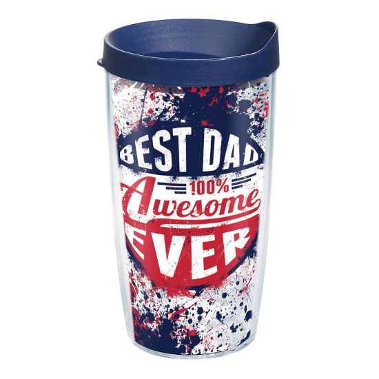 Picture of Tervis Best Dad Ever Tumbler With Lid, Splatter Design, 16 Oz, Clear