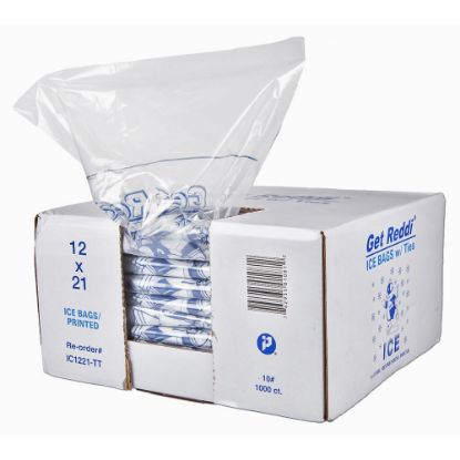 Picture of Pitt Plastics Ice Bags, 8 Lb, Clear, Pack Of 1,000