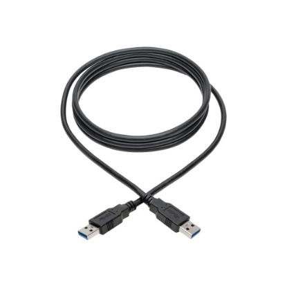 Picture of Tripp Lite USB 3.0 SuperSpeed A to A Cable for USB 3.0 All-in-One Keystone/Panel Mount Couplers (M/M) Black 6 ft. (1.8 m) - USB for Notebook, Chromebook, Tablet - 640 MB/s - 6 ft - 1 x Type A Male USB - 1 x Type A Male USB - Nickel Plated Connector