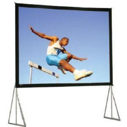 Picture of Da-Lite Heavy Duty Fast-Fold Deluxe Screen System HDTV Format - Projection screen with heavy duty legs - rear - 220in (220.5 in) - 16:9 - Dual Vision