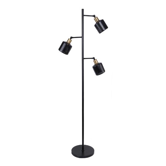 Picture of LumiSource Tres Cans Contemporary Floor Lamp, 66inH, Dark Copper Brass Shade/Oil-Rubbed Bronze Base