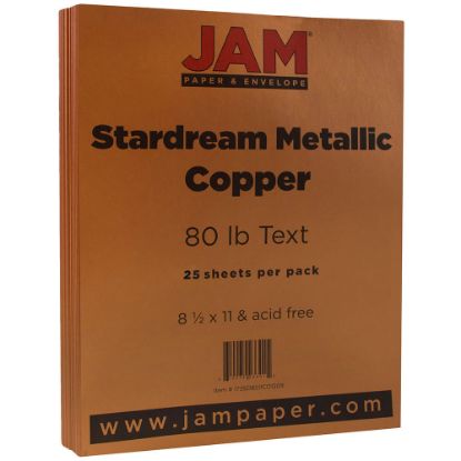 Picture of JAM Paper Color Multi-Use Card Stock, Copper Metallic, Letter (8.5in x 11in), 80 Lb, Pack Of 25