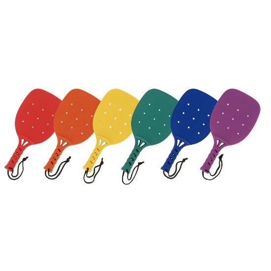 Picture of Champion Sports Paddleball Rackets, 15inH x 8inW x 4inD, Assorted Colors, Pack Of 6 Rackets