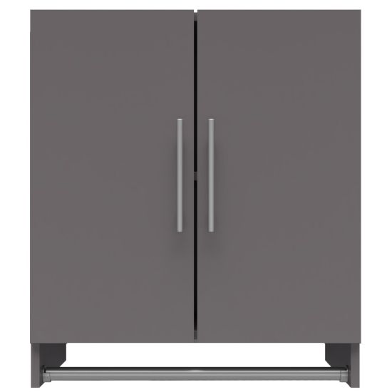 Picture of Ameriwood Home Camberly 2-Door Wall Cabinet With Hanging Rod, 26-15/16inH x 23-1/2inW x 15-3/8inD, Gray