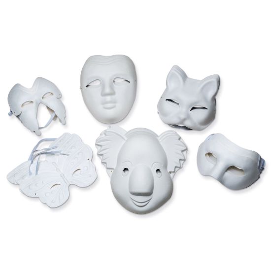 Picture of Creativity Street Paperboard Masks, White, Pack Of 24 Masks