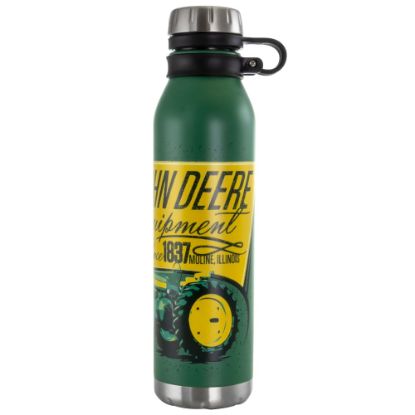 Picture of John Deere Stainless-Steel Thermal Bottle With Cap And Carry Loop, 25.5 Oz, Green