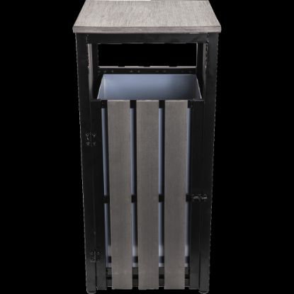 Picture of Lorell Outdoor Waste Bin, 14.69 Gallons, Charcoal