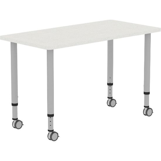 Picture of Lorell Attune Height-adjustable Multipurpose Rectangular Table - For - Table TopRectangle Top - Adjustable Height - 26.62in to 33.62in Adjustment x 48in Table Top Width x 23.62in Table Top Depth - 33.62in Height - Assembly Required - Laminated, Gray