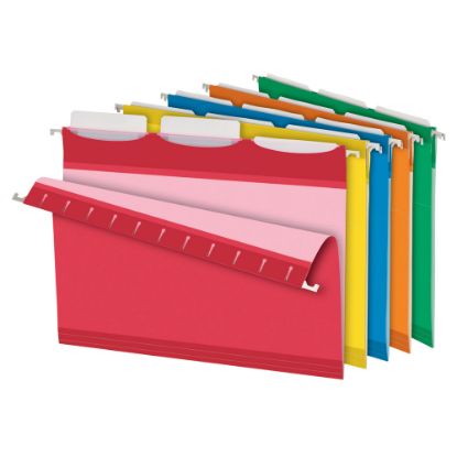 Picture of Pendaflex Ready-Tab Reinforced Hanging Folders, With Lift Tab Technology, 1/3 Cut, Letter Size, Assorted Colors, Pack Of 25