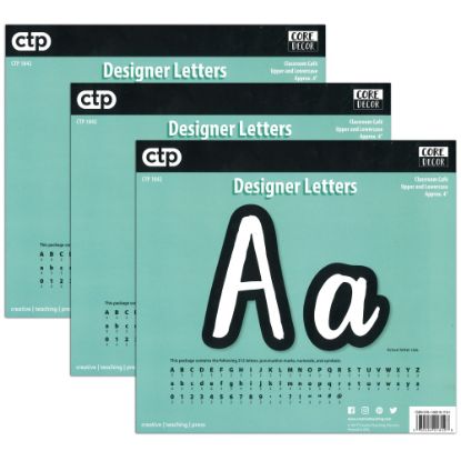 Picture of Creative Teaching Press Designer Letters, 4in, Bold And Bright Classroom Cafe, 212 Pieces Per Pack, Set Of 3 Packs