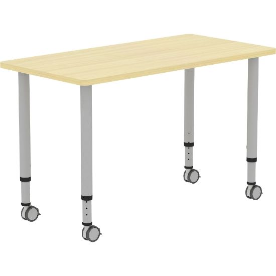 Picture of Lorell Attune Height-adjustable Multipurpose Rectangular Table - For - Table TopRectangle Top - Adjustable Height - 26.62in to 33.62in Adjustment x 48in Table Top Width x 23.62in Table Top Depth - 33.62in Height - Assembly Required - Laminated, Maple