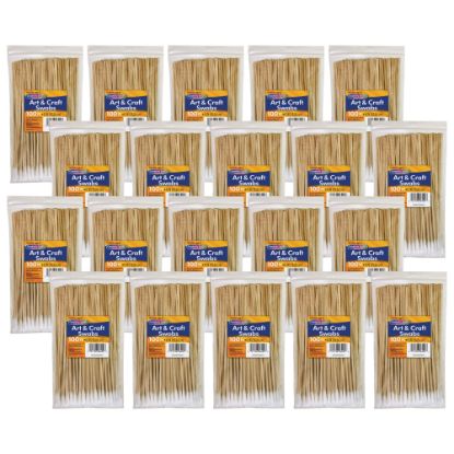 Picture of Creativity Street Wood Art & Craft Swabs, 6in, Natural, 100 Swabs Per Bag, Pack Of 20 Bags