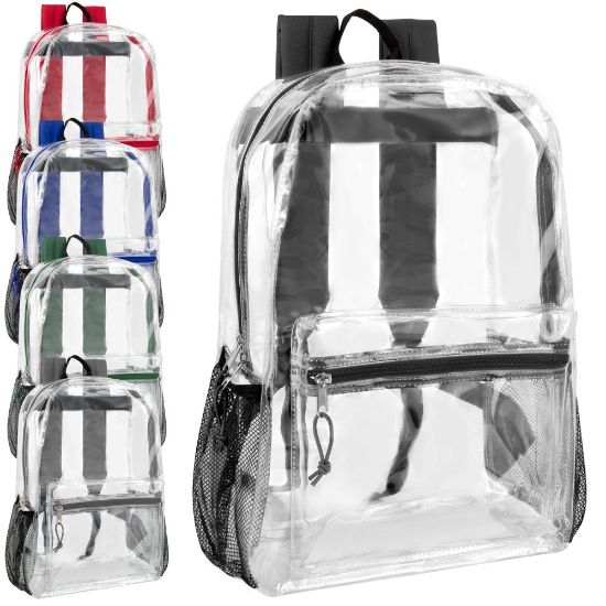 Picture of Trailmaker Classic Clear Backpacks, Assorted Trim, Case Of 24 Backpacks