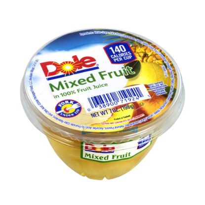 Picture of Dole Mixed Fruit In 100% Fruit Juice Cups, 7 Oz, Pack Of 12 Cups