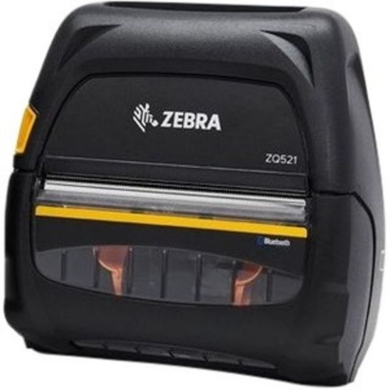 Picture of Zebra DT Printer ZQ521, media width 4.45ft"/113mm; English/Latin fonts, Bluetooth 4.X, stnd battery, US/Canada certs - 39in Print Length - 4.10in Print Width - 5 in/s Mono - 203 dpi - 4.45in Label Width - For Android, iOS, PC