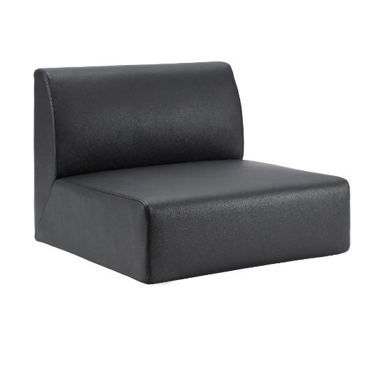 Picture of Lorell Contemporary Reception Collection Single Seat Sofa - 25.5in x 25.5in19.6in - Material: Polyurethane - Finish: Black