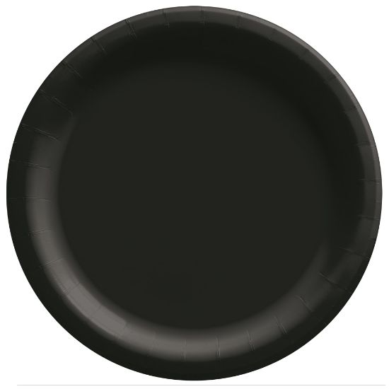 Picture of Amscan Paper Plates, 10in, Jet Black, 20 Plates Per Pack, Case Of 4 Packs