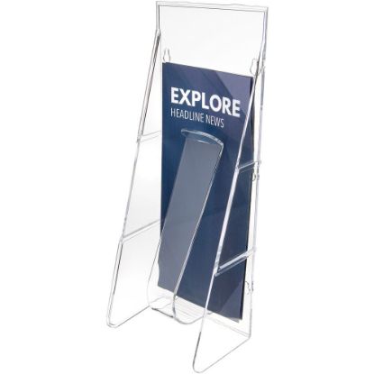 Picture of Deflecto Stand-Tall Wall Mount Leaflet Size Literature Display, 11 7/84inH x 4 1/2inW x 3 1/4inD, Clear