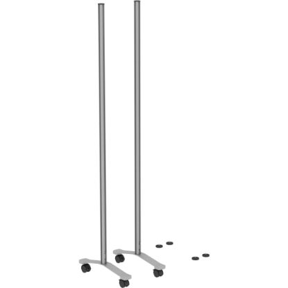 Picture of Lorell Adaptable Panel Legs for 50inH Configuration - 18.8in Width x 2in Depth x 71in Height - Aluminum - Silver