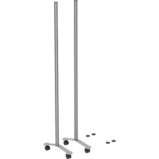 Picture of Lorell Adaptable Panel Legs for 50inH Configuration - 18.8in Width x 2in Depth x 71in Height - Aluminum - Silver