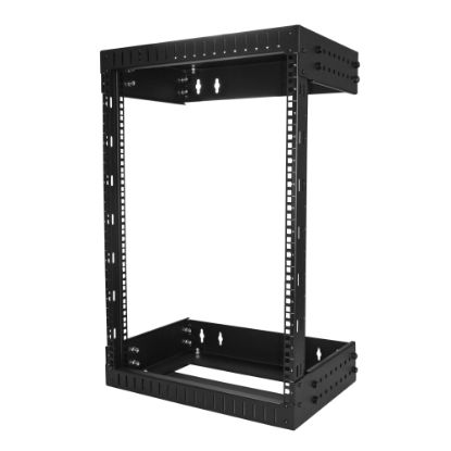 Picture of StarTech.com 15U Wallmount Server Rack with Adjustable Rails - Up to 20 Inches Depth - 19in Wide - Mount your server or networking equipment to the wall, using this adjustable 15U open frame rack - Easy installation