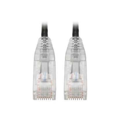 Picture of Tripp Lite Cat6 UTP Patch Cable (RJ45) - M/M, Gigabit, Snagless, Molded, Slim, Black, 6 in. Category 6 , Router, Computer, Hub, Photocopier, Printer, Modem, Patch Panel - 28 AWG - Black