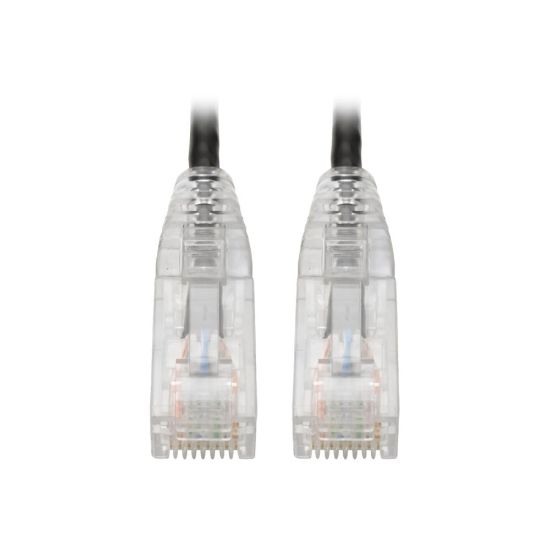 Picture of Tripp Lite Cat6 UTP Patch Cable (RJ45) - M/M, Gigabit, Snagless, Molded, Slim, Black, 6 in. Category 6 , Router, Computer, Hub, Photocopier, Printer, Modem, Patch Panel - 28 AWG - Black