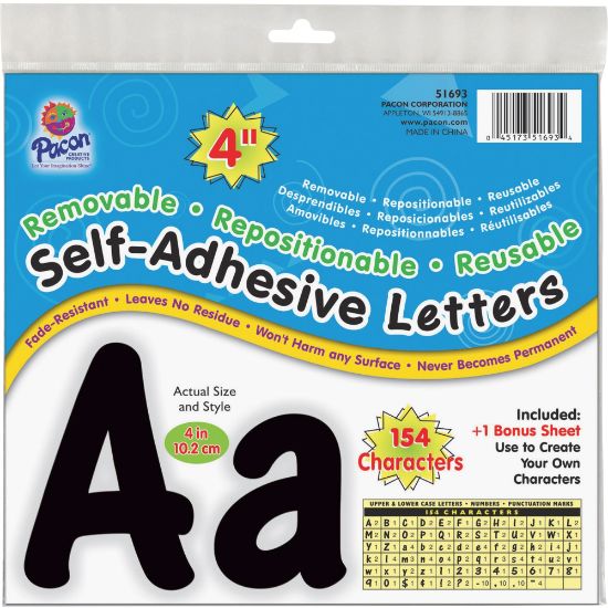 Picture of Pacon 154 Character Self-adhesive Letter Set - (Uppercase Letters, Numbers, Punctuation Marks)