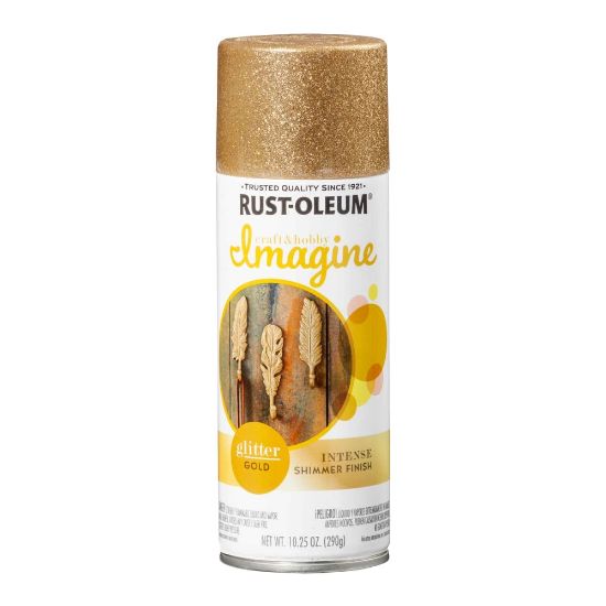 Picture of Rust-Oleum Imagine Craft and Hobby Glitter Spray Paint, 10.25 Oz, Gold, Pack Of 4 Cans