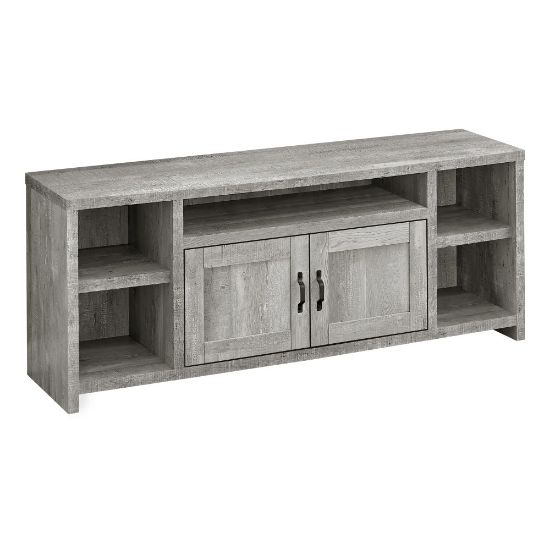 Picture of Monarch Specialties Barron TV Stand, 23-3/4inH x 59inW x 15-1/2inD, Gray