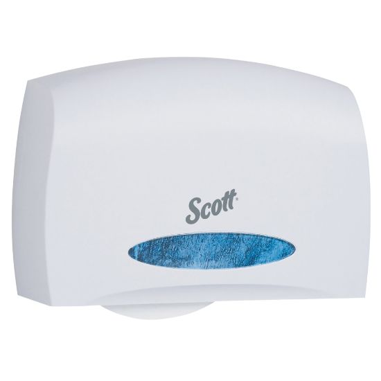 Picture of Kimberly-Clark Coreless JRT Toilet Tissue Dispenser, 9 3/4inH x 14 1/4inW x 6inD, White