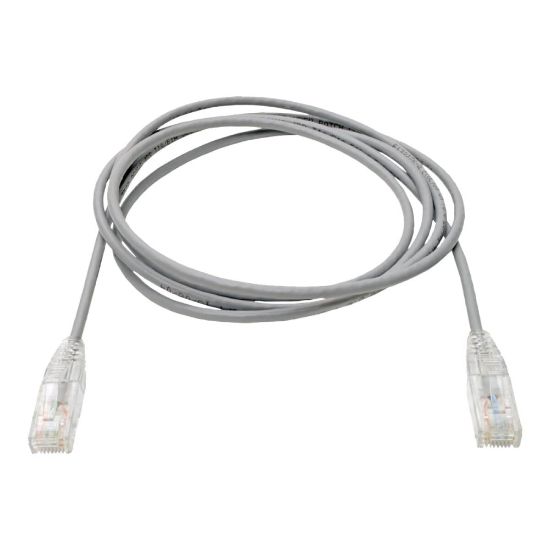 Picture of Tripp Lite Cat6 UTP Patch Cable (RJ45) - M/M, Gigabit, Snagless, Molded, Slim, Gray, 6 ft. - First End: 1 x RJ-45 Male Network - Second End: 1 x RJ-45 Male Network - 1 Gbit/s - Patch Cable - Gold Plated Contact - 28 AWG - Gray