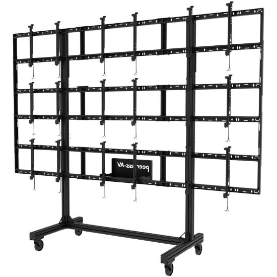 Picture of Peerless-AV Portable Video Wall Cart For 46in-55in Displays, 94.4inH x 10.1inW x 36.1inD, Black