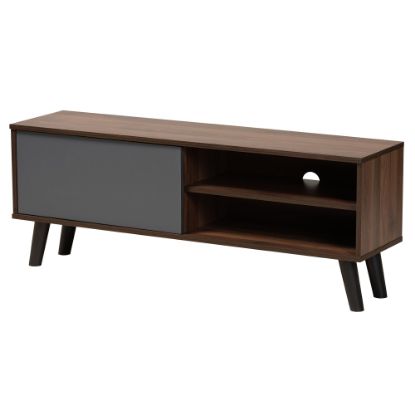 Picture of Baxton Studio Modern And Contemporary 2-Tone TV Stand, 18-1/16inH x 47-1/4inW x 11-13/16inD, Gray/Walnut Brown