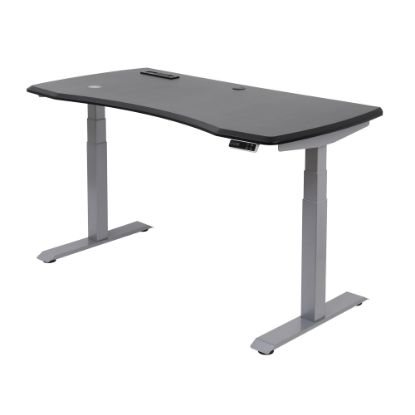 Picture of WorkPro Electric 60inW Height-Adjustable Standing Desk with Wireless Charging, Black